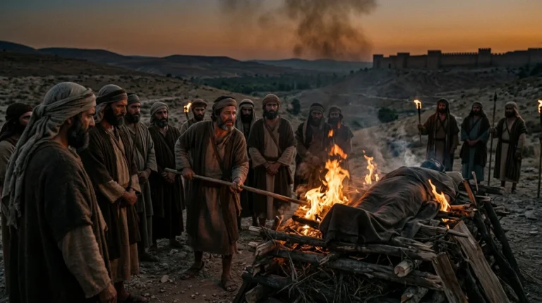 first person cremated in the bible