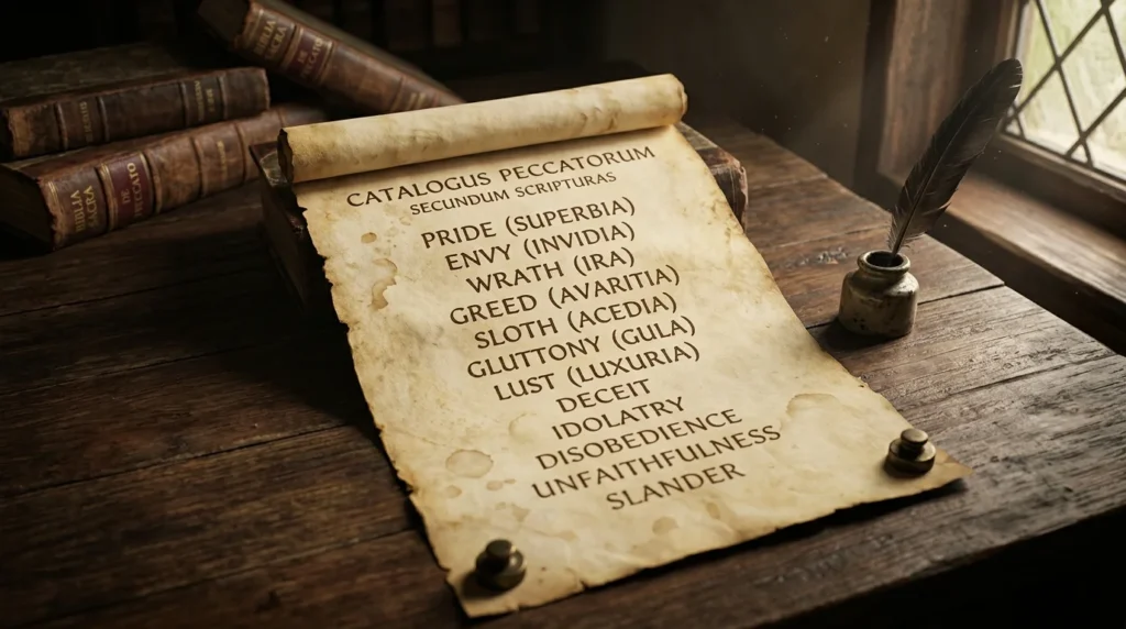 list of sins in the bible