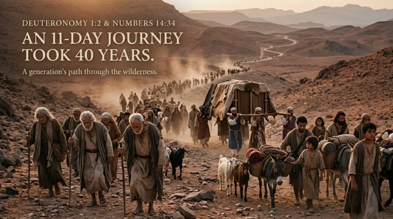 why did an 11-day journey took 40 years bible verse